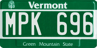 VT license plate MPK696