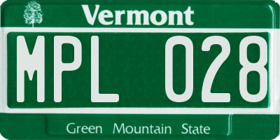 VT license plate MPL028