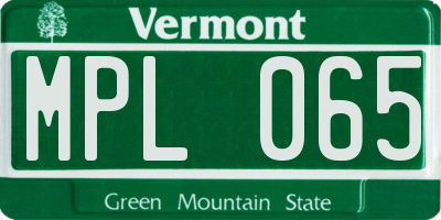 VT license plate MPL065