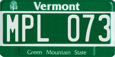 VT license plate MPL073