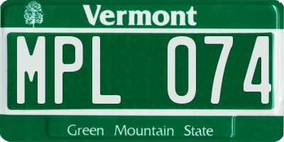 VT license plate MPL074