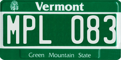 VT license plate MPL083