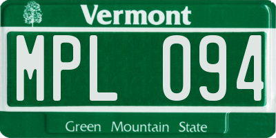 VT license plate MPL094