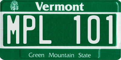 VT license plate MPL101