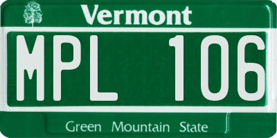 VT license plate MPL106
