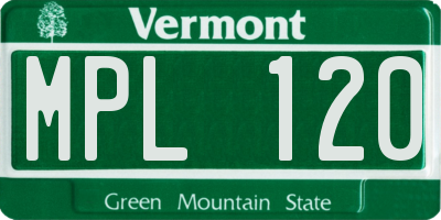 VT license plate MPL120