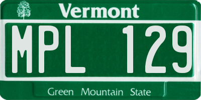 VT license plate MPL129