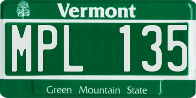 VT license plate MPL135