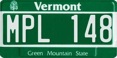 VT license plate MPL148