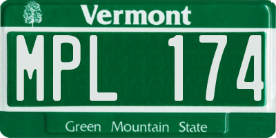 VT license plate MPL174