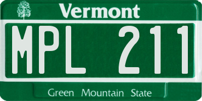 VT license plate MPL211