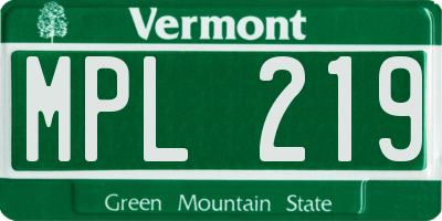 VT license plate MPL219