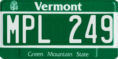 VT license plate MPL249