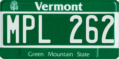 VT license plate MPL262