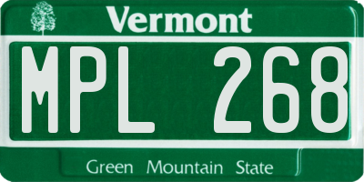 VT license plate MPL268