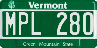 VT license plate MPL280