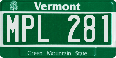 VT license plate MPL281