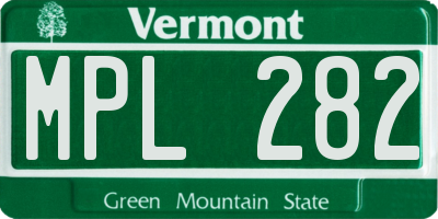 VT license plate MPL282