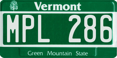 VT license plate MPL286