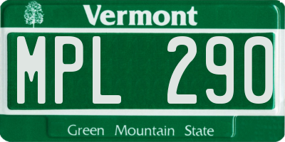 VT license plate MPL290