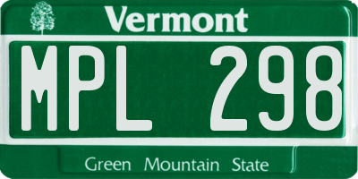 VT license plate MPL298