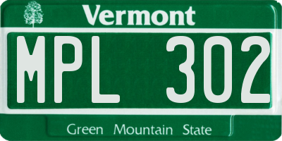 VT license plate MPL302