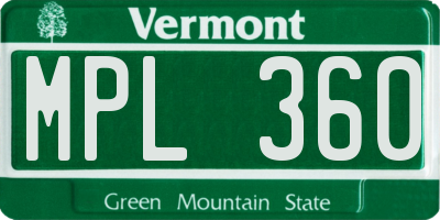 VT license plate MPL360