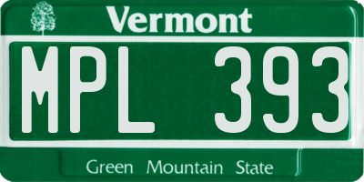 VT license plate MPL393