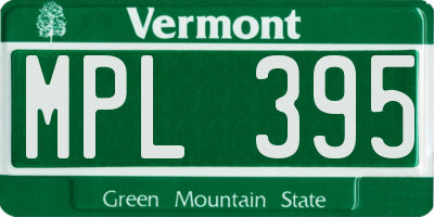 VT license plate MPL395