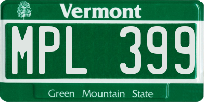 VT license plate MPL399