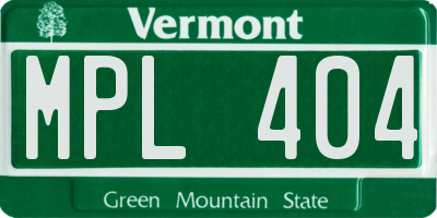 VT license plate MPL404