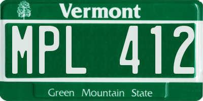 VT license plate MPL412