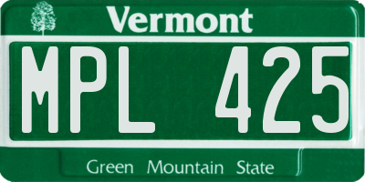 VT license plate MPL425