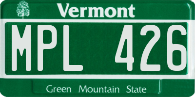 VT license plate MPL426