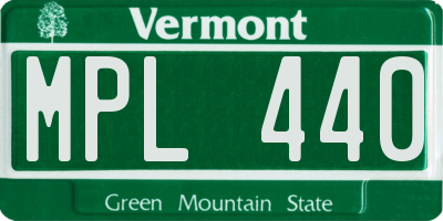 VT license plate MPL440