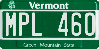 VT license plate MPL460