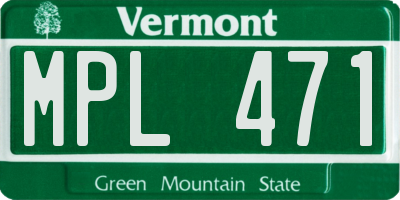 VT license plate MPL471