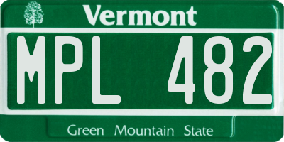VT license plate MPL482