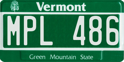 VT license plate MPL486