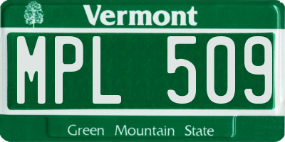 VT license plate MPL509