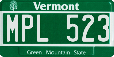 VT license plate MPL523