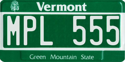 VT license plate MPL555