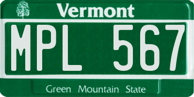 VT license plate MPL567