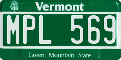VT license plate MPL569