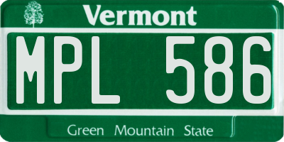 VT license plate MPL586