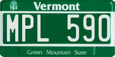 VT license plate MPL590