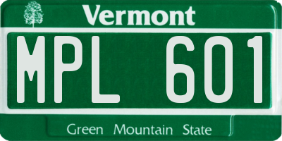 VT license plate MPL601