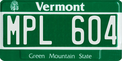 VT license plate MPL604