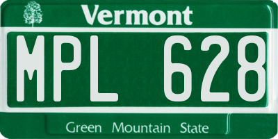 VT license plate MPL628