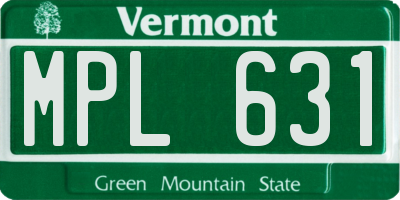 VT license plate MPL631